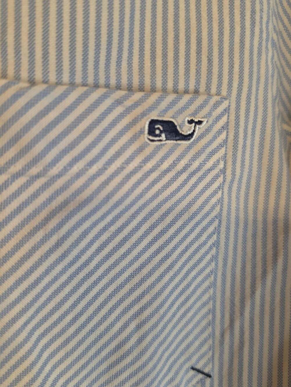 Vineyard Vines Women's Oxford Stripe Shirt Blue & White Sz 10 - Picture 6 of 6